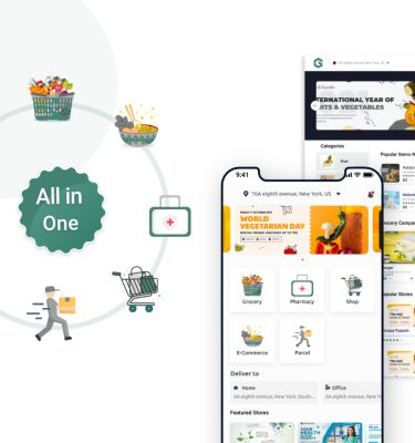 Advanced 5in1 App (Parcel, Ecom, Food, Grocery, Medicine)