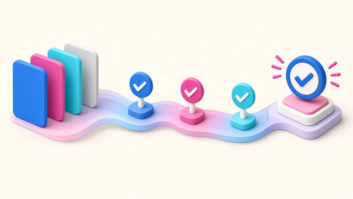 Illustration of an ad approval workflow