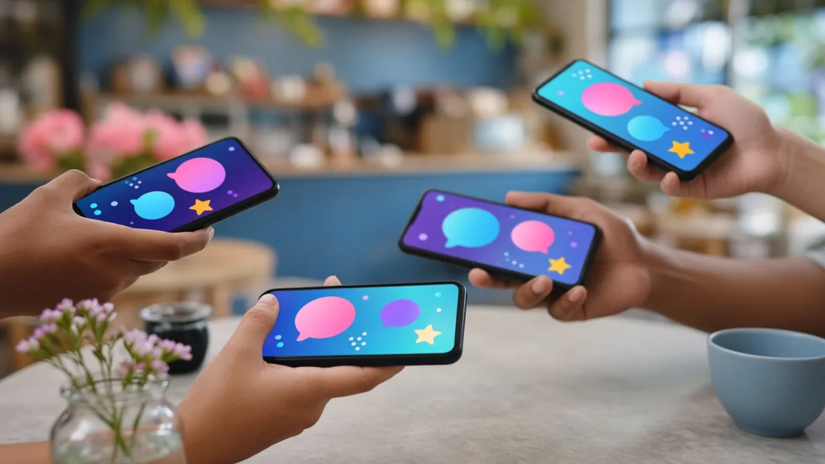 Beta testers' phones giving feedback on an app