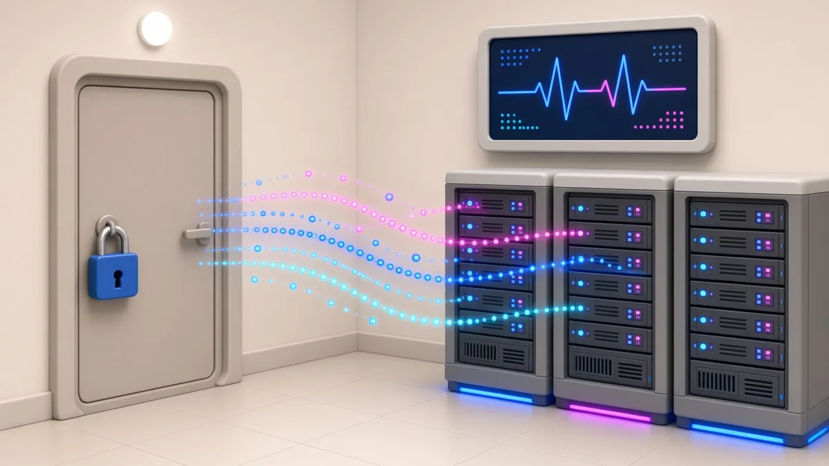 Illustration of platform security basics: access control, encryption and monitoring