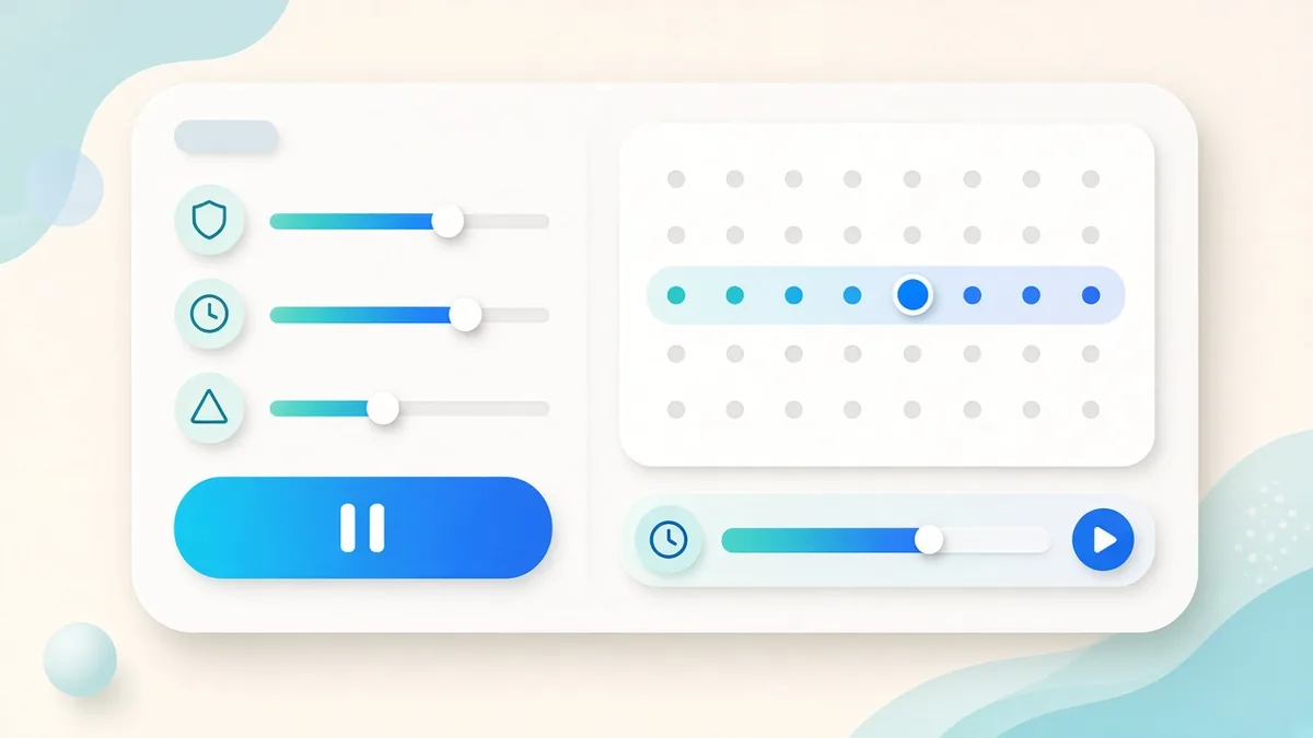 Illustration of user control settings like limits and time-outs