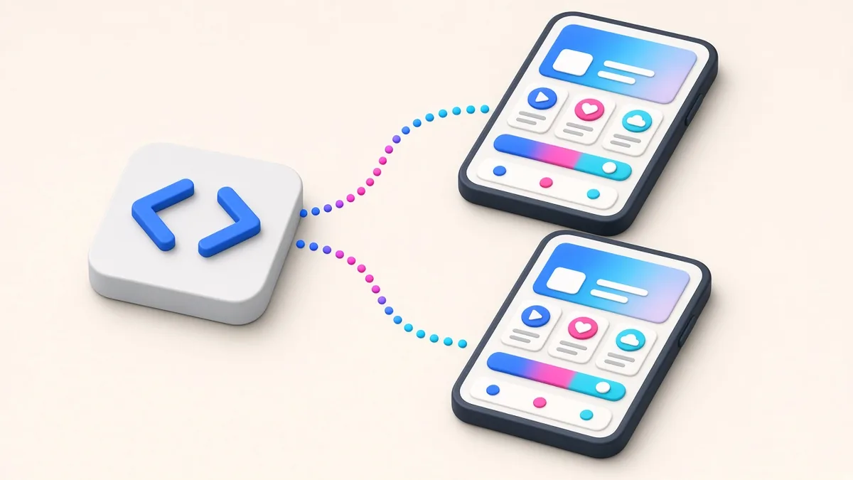 Illustration of building a cross-platform app from a single codebase