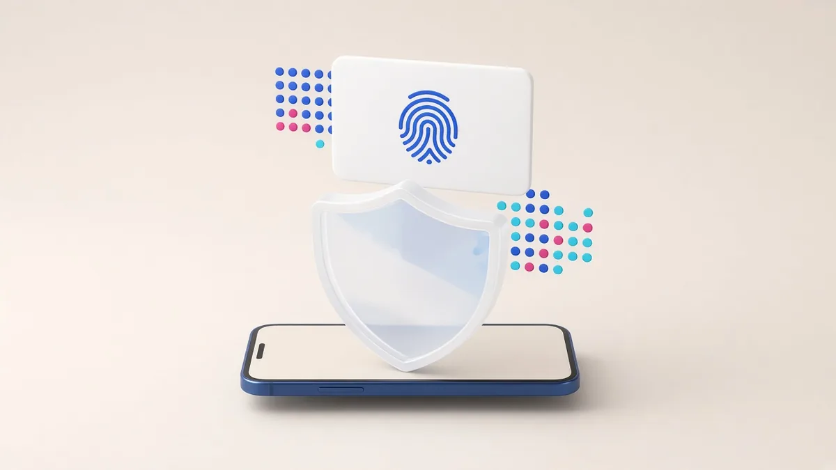 Illustration of a national digital ID card and secure identity verification