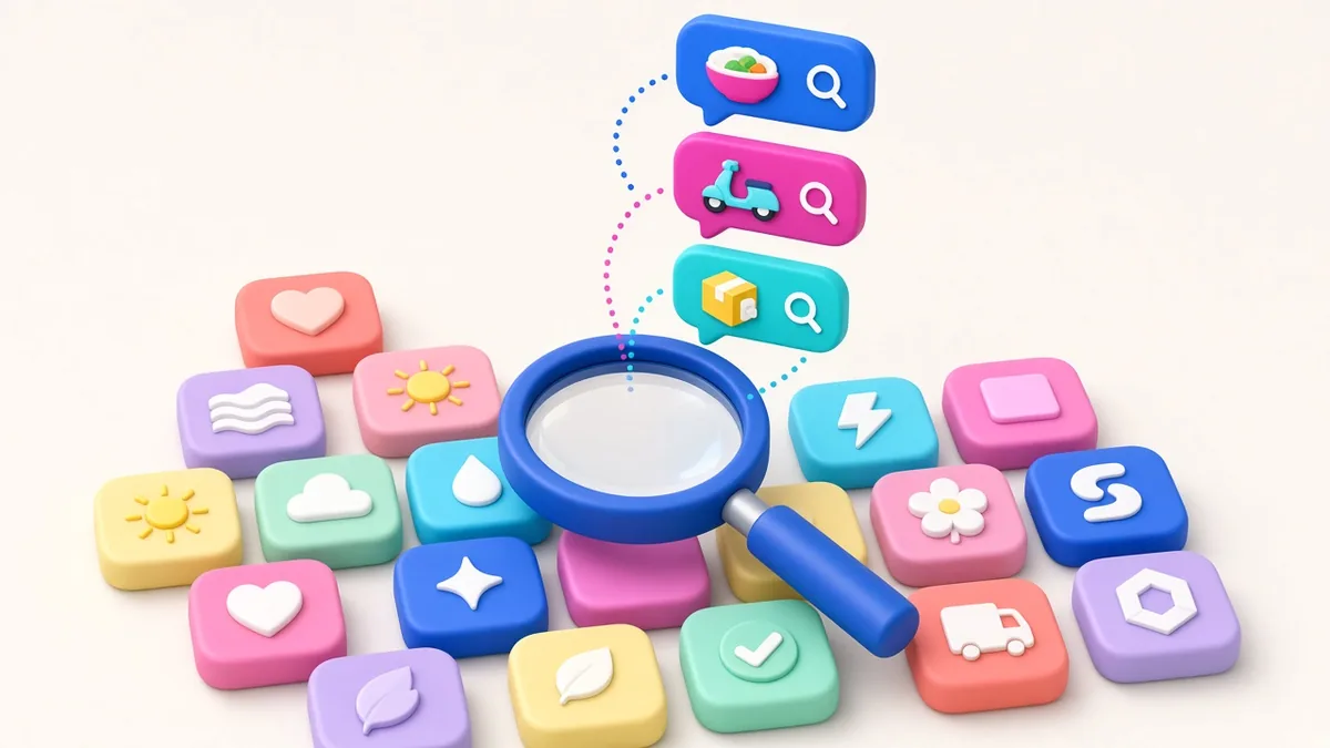 Illustration of app store search intent and keyword discovery