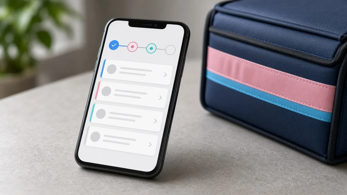 Phone showing an order status tracker and help center