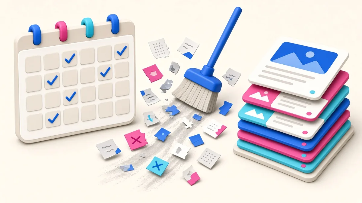 Illustration of a 30-day website clean-up checklist